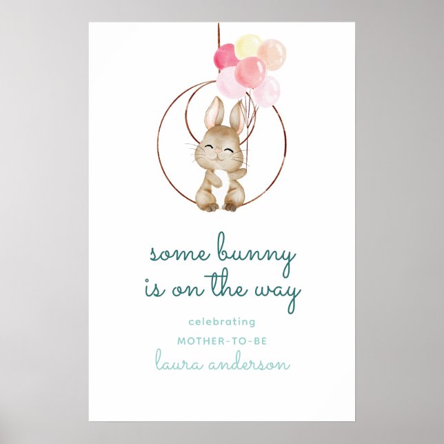 Cute Some Bunny Is On The Way Nursery Poster (Framsidan)
