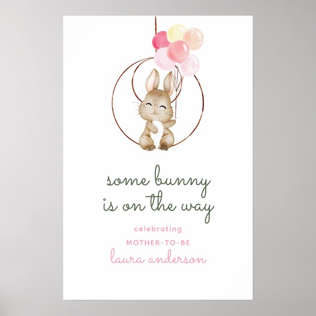 Cute Some Bunny Is On The Way Nursery Poster (Framsidan)