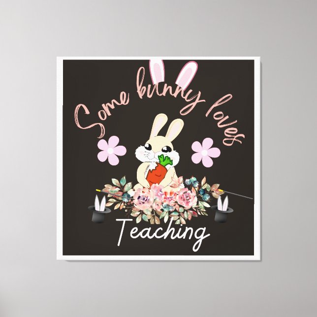 Cute some bunny loves teaching mug canvastryck (Framsida)