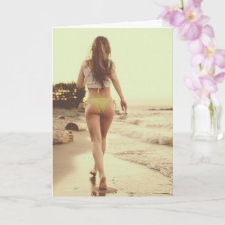 Cute sommar Bikini-stift upp Flickans fotogratulat Kort