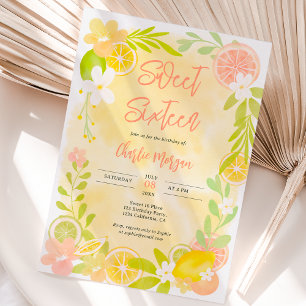 Cute sommarcitrus blommigt vattenfärgssöt 16 inbjudningar