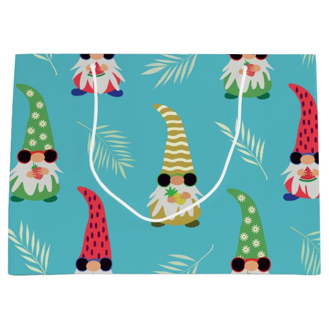 Cute Sommargnomer som håller frukt mönster (Framsidan)