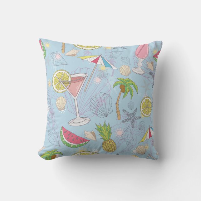 Cute sommarillustration mönster med vattenmelon,  kudde (Framsida)