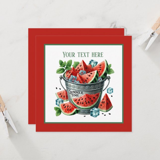 Cute sommartid, vattenmelon party inbjudningar (Fram/Back In Situ)