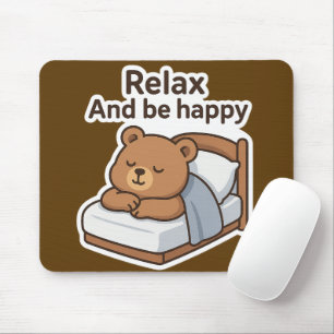 Cute Sömnig Bear Sticker Musmatta