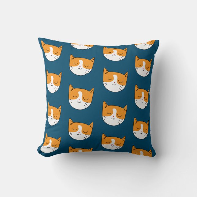 Cute Sömnig Cat Dekorativ kudde (Framsida)