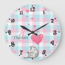 Cute Sömnig Cat Rosa Blue Monogram