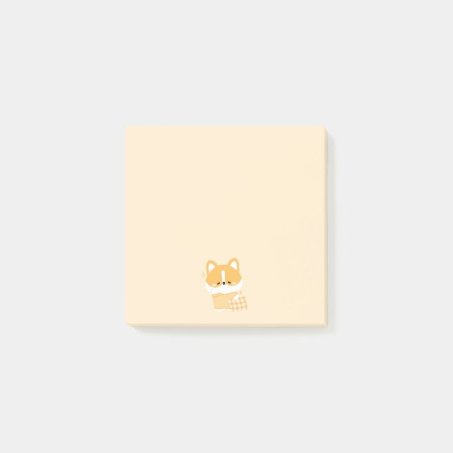 Cute Sömnig Corgi Post-it Block (Framsida)