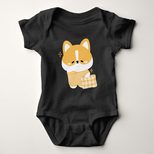 Cute Sömnig Corgi T Shirt (Framsida)