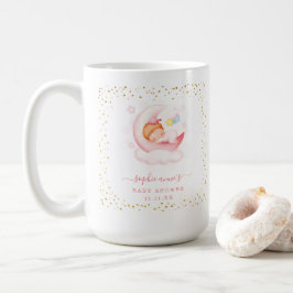 Cute Sömnig flicka över babyduschen Måne Guld Kaffemugg