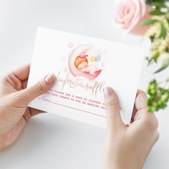 Cute Sömnig flicka över Måne-Guld-regnet Tilläggskort (Skapare uppladdad)