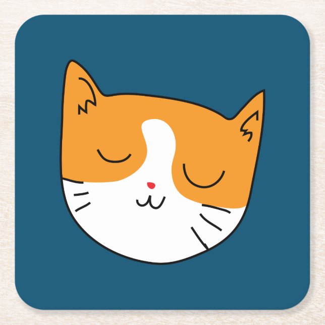 Cute Sömnig Katt Underlägg (Framsidan)