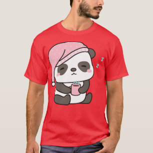 Cute Sömnig lite panda med kaffe T Shirt