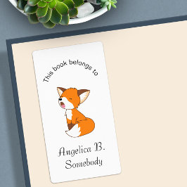 Cute Sömnig liten fox-bokplatta Fraktsedel