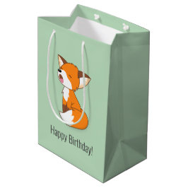 Cute Sömnig Little Fox Birthday Grönt