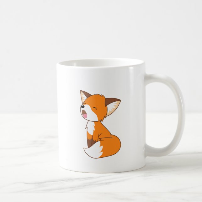 Cute Sömnig Little Fox Kaffemugg (Höger)