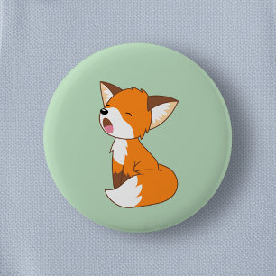 Cute Sömnig Little Fox Knapp