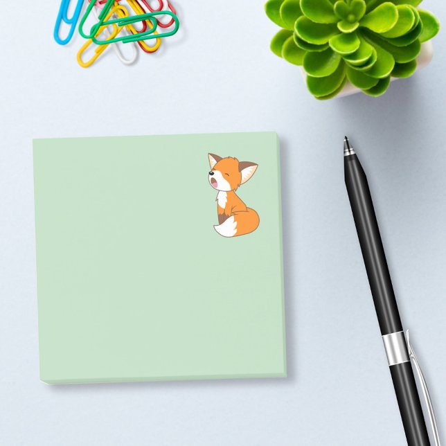 Cute Sömnig Little Fox Post-it Block (Skapare uppladdad)