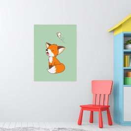 Cute Sömnig Little Fox Poster