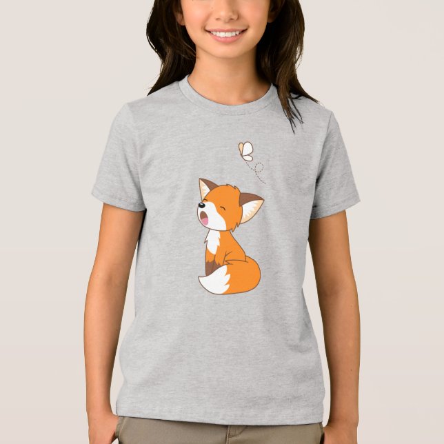 Cute Sömnig Little Fox T Shirt (Framsida)