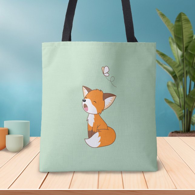 Cute Sömnig Little Fox Tygkasse (Skapare uppladdad)