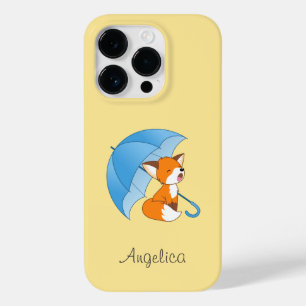 Cute Sömnig Little Fox under Parbrella