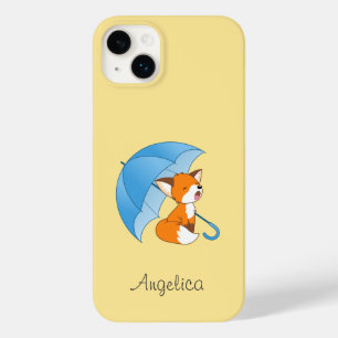 Cute Sömnig Little Fox under Parbrella
