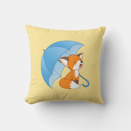 Cute Sömnig Little Fox under Parbrella Kudde