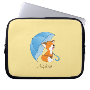 Cute Sömnig Little Fox under Parbrella Laptop Fodral