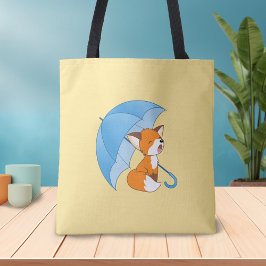 Cute Sömnig Little Fox under Parbrella Tygkasse