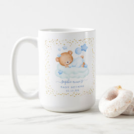 Cute Sömnig Nalle Balloons Boy Shower Kaffemugg