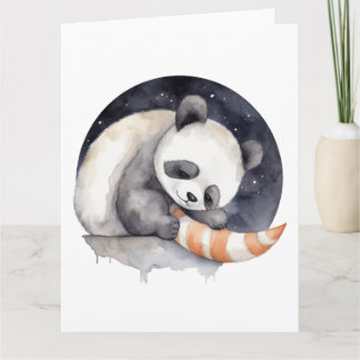 Cute Sömnig Panda Kort