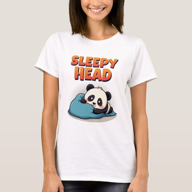 Cute Sömnig Panda "Sömnig chef" Kvinnor T-Shirt (Framsida)