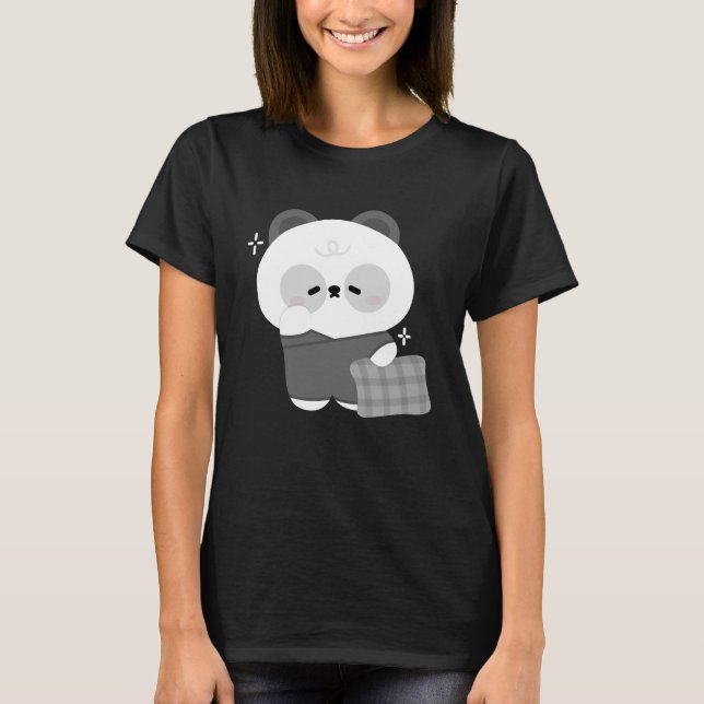 Cute Sömnig Panda T Shirt (Framsida)