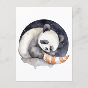 Cute Sömnig Panda Vykort