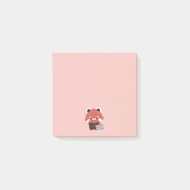 Cute Sömnig Red Panda Post-it Block (Framsida)