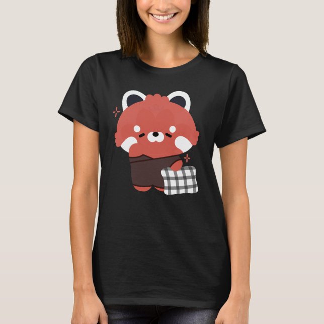Cute Sömnig Red Panda T Shirt (Framsida)