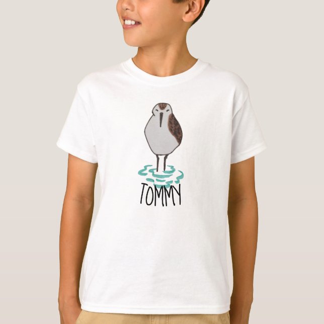 Cute Sömnig Sandpiper T Shirt (Framsida)