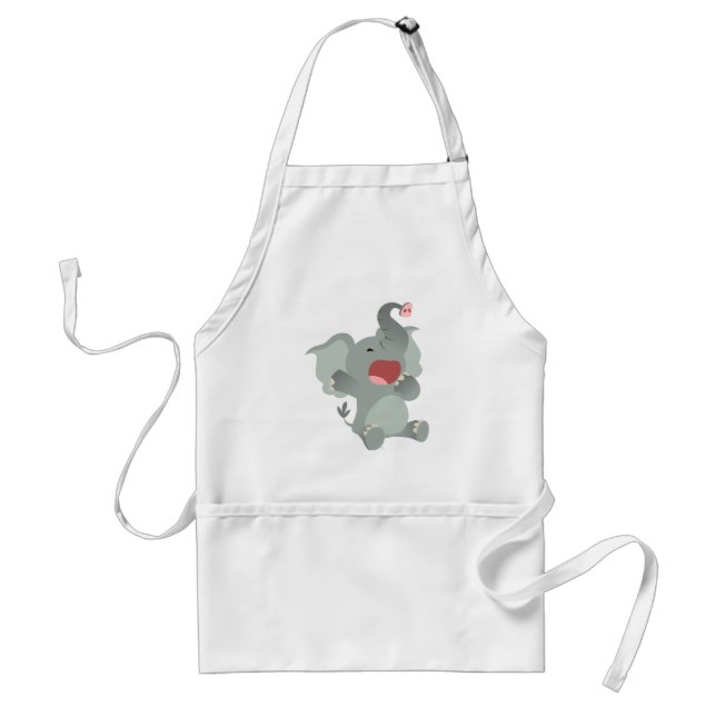 Cute Sömnig Tecknad Elephant Apron Förkläde (Framsidan)