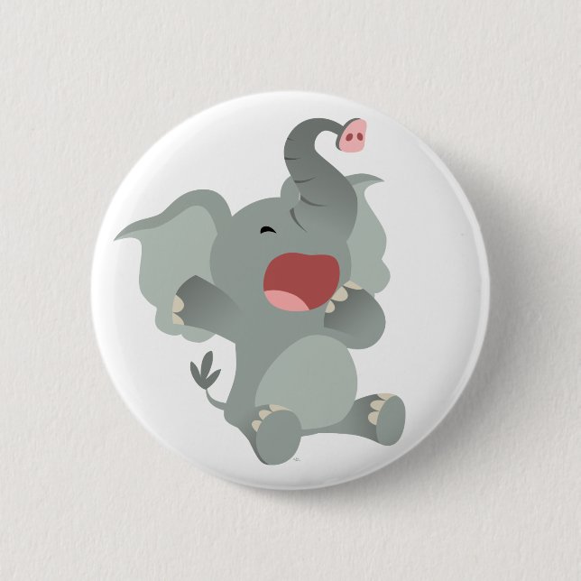 Cute Sömnig Tecknad Elephant Button Badge Knapp (Framsida)