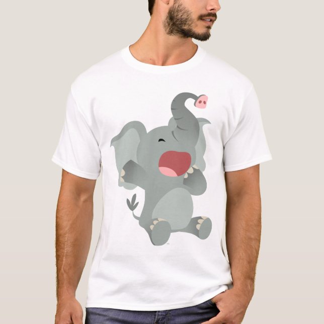 Cute Sömnig Tecknad Elephant Children T-Shirt (Framsida)