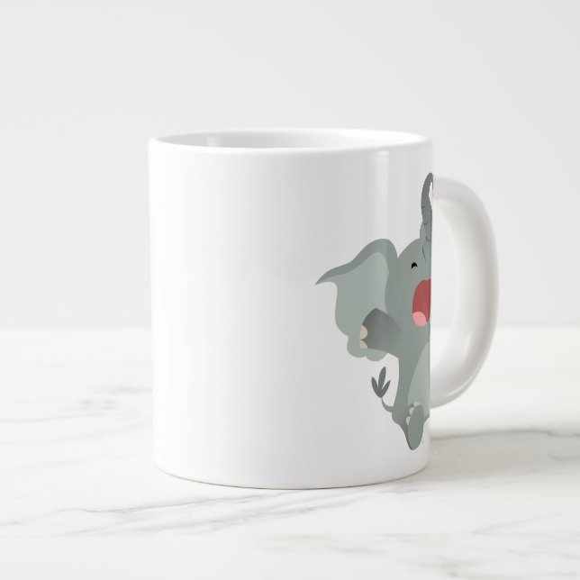 Cute Sömnig Tecknad Elephant Jumbo Mugg (Framsida höger)