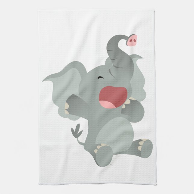 Cute Sömnig Tecknad Elephant Kitchen Towel Kökshandduk (Vertikal)