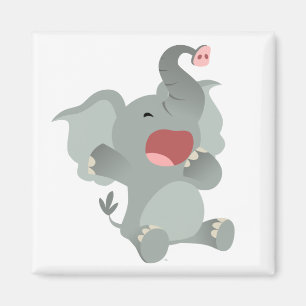 Cute Sömnig Tecknad Elephant Magnet