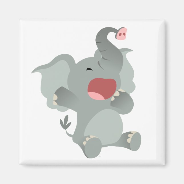 Cute Sömnig Tecknad Elephant Magnet (Framsidan)
