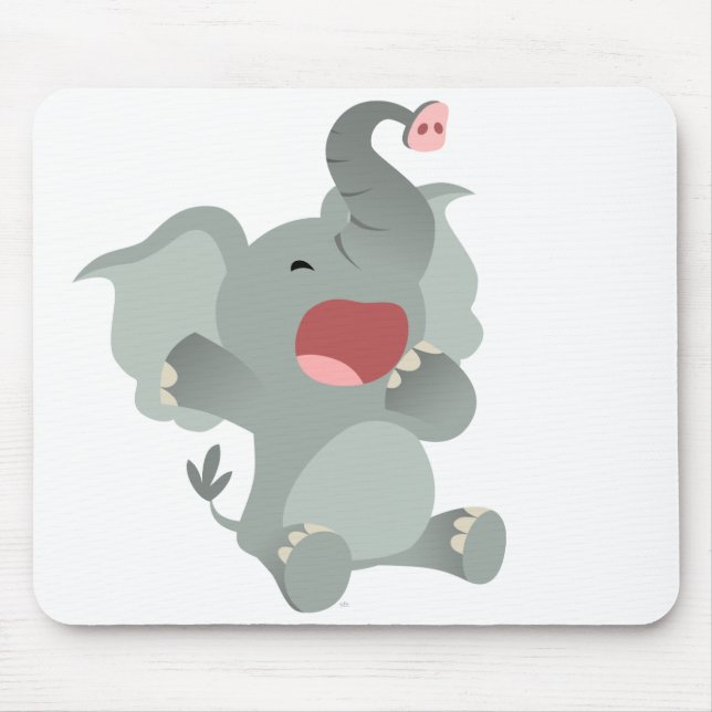 Cute Sömnig Tecknad Elephant Mousepad Musmatta (Framsidan)