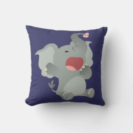 Cute Sömnig Tecknad Elephant Pillow Kudde