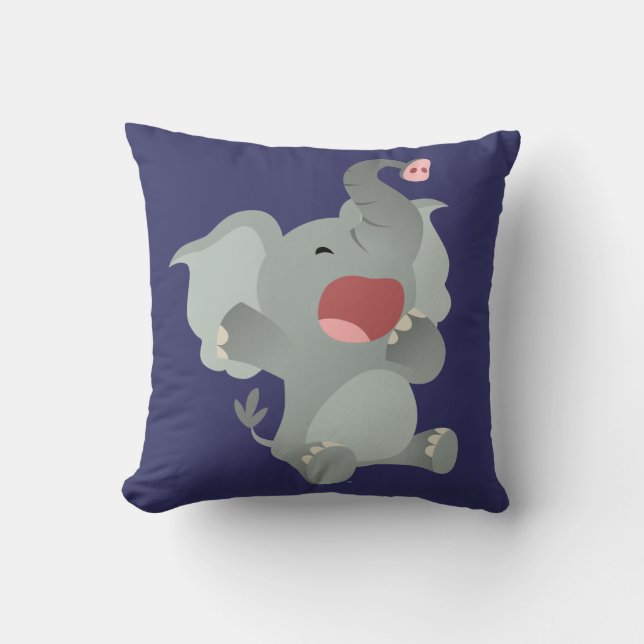 Cute Sömnig Tecknad Elephant Pillow Kudde (Framsida)