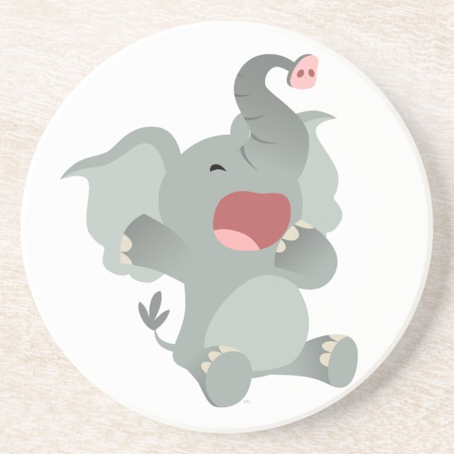 Cute Sömnig Tecknad Elephant Underlägg (Framsidan)