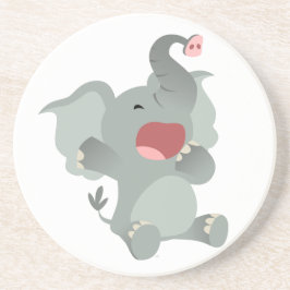 Cute Sömnig Tecknad Elephant Underlägg Sandsten
